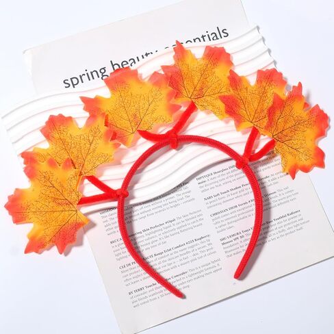 Fall Maple Leaf Headband Artificial Autumn Leaves Hair Bands Fall Leaf Hair Accessories for Women Orange Yellow in Kuwait