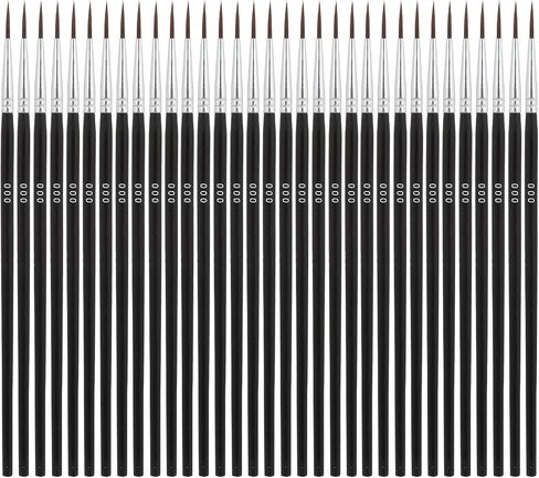 30 Pcs Tiny Detail Paint Brushes, #000 Fine Tip Paint Brush Miniature Fine Paint Liner Brush for Crafts Painting Watercolor Acrylic Art Face Painting in Saudi Arabia