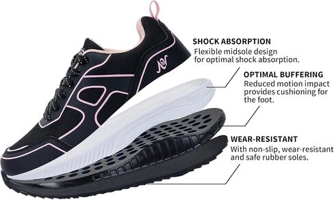 B BEASUR Women's Walking Shoes with Arch Support, Orthotic Tennis Sneakers Fashion Workout Shoes for Plantar Fasciitis US 5.5-11 in Kuwait