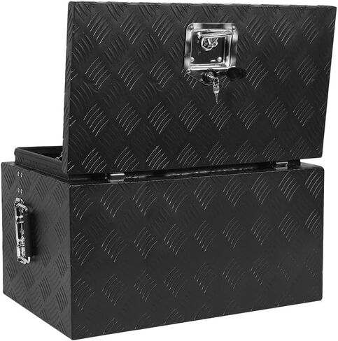 24 Inch Heavy Duty Aluminum Tool Box - Waterproof Square Truck Storage Organizer Chest for Pickup Truck Bed, RV Trailer - T-Handle Lock and Keys Included 24"(L) x 17"(W) x 18"(H) in Kuwait