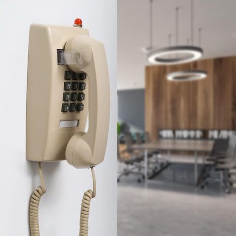 Old Style Retro Wall Mount Phone Extra Loud Ringer, Flash,Volume Control Corded Wall Phone with Big Button, Waterproof Wall Landline Telephone Hone Home Living Room Decor Phone, Red in Saudi Arabia