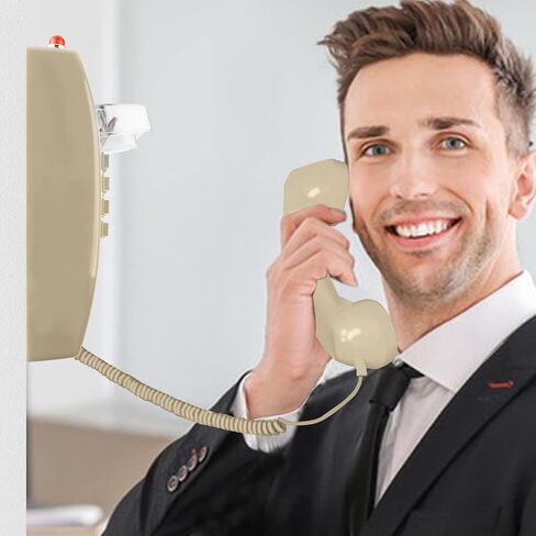 Old Style Retro Wall Mount Phone Extra Loud Ringer, Flash,Volume Control Corded Wall Phone with Big Button, Waterproof Wall Landline Telephone Hone Home Living Room Decor Phone, Red in Saudi Arabia