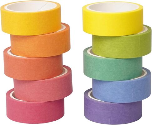 مجموعة شريط واشي 10 بكرات، شريط زخرفي ملون بعرض 164 قدم × 15 مم لمجلة الرصاص، واليوميات، ودفتر القصاصات، والفنون والحرف اليدوية in Kuwait