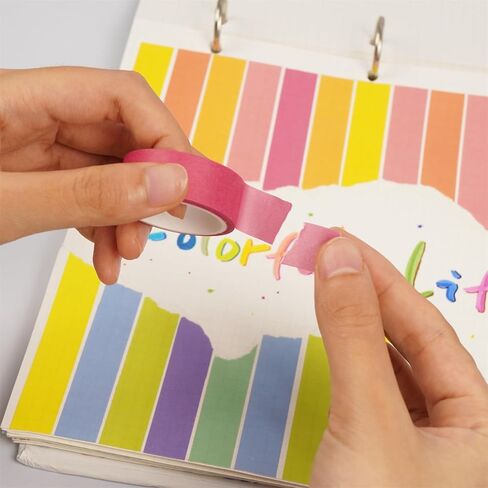 مجموعة شريط واشي 10 بكرات، شريط زخرفي ملون بعرض 164 قدم × 15 مم لمجلة الرصاص، واليوميات، ودفتر القصاصات، والفنون والحرف اليدوية in Kuwait