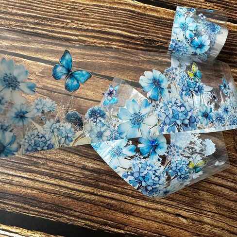 شريط زهور على شكل فراشة من Koolemon 6 لفات، شريط زخرفي من ملصقات الزهور PET لمستلزمات سجل القصاصات اليدوية in Kuwait