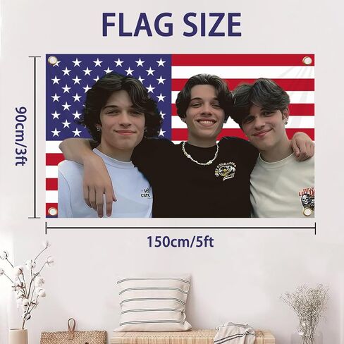 Sturniolo Triplets Flag, 3X5 Ft Sturniolo Tapestry with 4 Brass Grommets, Wall Hanging Poster in Saudi Arabia