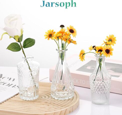 Glass Bud Vase, 15PCS Clear Small Flower Vase Set for Centerpieces, Vintage Vases in Bulk for Home Decor, Rustic Wedding, Floral Arrangements in Saudi Arabia