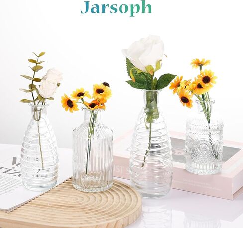 Glass Bud Vase, 15PCS Clear Small Flower Vase Set for Centerpieces, Vintage Vases in Bulk for Home Decor, Rustic Wedding, Floral Arrangements in Saudi Arabia