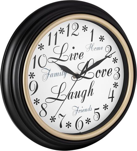 Westclox 32897 Wall Clock for Home Decor, Country Rustic Style, Bright and Colorful Display, Battery Operated, Quartz Movement, Ideal for Kitchen, Living Room, Office (Multicolor, 12-Inch) in Saudi Arabia