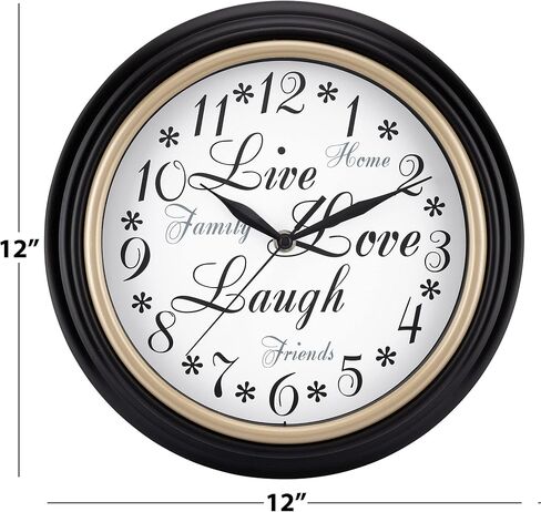 Westclox 32897 Wall Clock for Home Decor, Country Rustic Style, Bright and Colorful Display, Battery Operated, Quartz Movement, Ideal for Kitchen, Living Room, Office (Multicolor, 12-Inch) in Saudi Arabia
