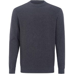 Waffle Cotton Mens Sweater: Big Long Sleeve Crewneck Warm Casual Pullover