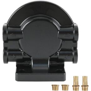 CARMOCAR S3213 Fuel Filter Base 18-7853-1 replacement for Marine Outboard Motor Mercury with 3/8" Barb x 1/4" NPT brass Fittings Water Separator Bracket 35-80909718-7932-1(Include Four Fittings)