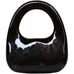 Women Acrylic Clutch Purses Unique Moon Shaped Evening Bag Metallic Acrylic Top Handle Handbag for Wedding Party Prom