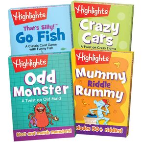 Highlights Classic Card Games for Kids Ages 4-12, Includes Twists on Go Fish, Old Maid, Rummy, Crazy Eights