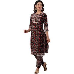 Kurti For Women Beautiful Printed Gota, Lace Work Cotton Kurti With Palazzo Indian Designer Comfortable Dress BY CLOTHING HUB