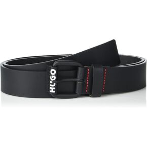 HUGO mens Bold Logo Buffalo Leather Belt