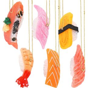 Sotiff 6 Pcs Xmas Sushi Ornaments Sushi Christmas Ornaments Resin Funny Sushi Roll Ornament Cute Sushi Decorative Hanging Ornaments for Home Christmas Party Decorations, 1.58 x 0.98 Inch(Classic) in Kuwait