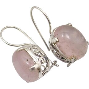 أقراط كوارتز وردية من الفضة الإسترليني الصلبة مقاس 1.1 بوصة هدية زفاف in Kuwait