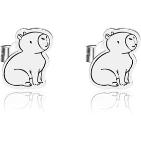 OKEYCH Capybara Lover Gift Capybara Stud Earrings Who Loves Capybaras Jewelry Capybara Owner Gift Capybara Merch