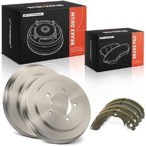 A-Premium 10.55 inch (268mm) Rear Brake Drums + Ceramic Shoes Set Compatible with Select Jeep, Dodge and Chrysler Models - Compass 2009-2017, Patriot 2008-2017, Caliber, Avenger, Sebring, 6-PC Set