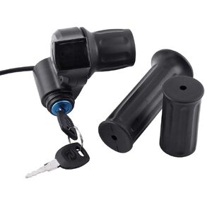 Throttle Accelerator Handle Grips, 12V-99V Electric Bike Scooter Half Wrist Throttle Grip Universal Throttle Grip Handle LED Display Key Knock