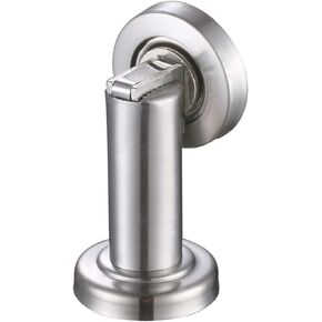 Magnetic Door Stopper, Angle Simple Metal Doorstop Wall Or Floor Mount Heavy Duty Door Holder with Magnet Metal Wood Door Catch Home Office Commercial Use, Brushed Nickel
