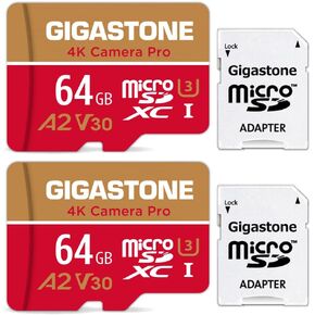 [5-Yrs Free Data Recovery] Gigastone 128GB 5-Pack Micro SD Card, 4K Camera Pro, A2 V60 MicroSDXC Memory Card for Gopro, Action Cams, 4K UHD Video, Up to 120/80 MB/s, UHS-I U3 C10 with Adapter