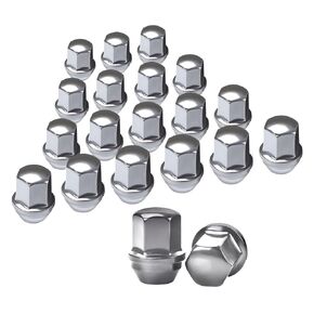 20PCS M14x1.5 Large Acorn Seat Wheel Lug Nuts, One-Piece Closed End, Compatible with Grand Cherokee, Wrangler, Mustang, Camaro, RAM 1500, Chrome