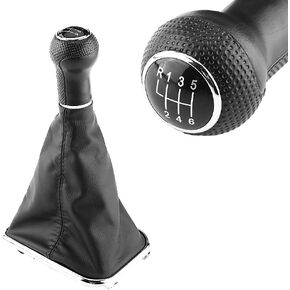 Keenso Shift Knob Gaiter Boot 6 Speed Car Gear Shift Knob Stick Gaiter Boot Frame Kit for Bora MK4 1998-2007