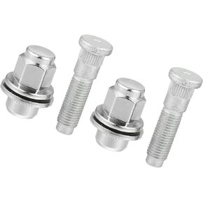 Motoforti Wheel Stud Bolt,Wheel Lug Stud, No.C2C35294010/C2S50885/C2C35294/611-980,Alloy Steel,No.C2C35294010 M12-1.5,Silver Tone