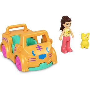Polly Pocket Tiger Car Playset for Girls Ages 4 and Up