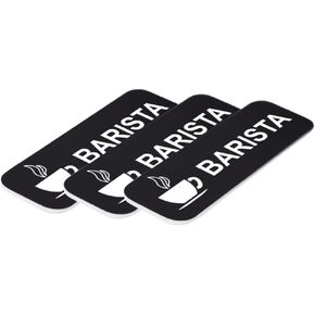 Barista 1 x 3" Name Tag/Badge, Brushed Gold, (10 Pack)