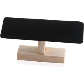Teensery Black Velvet T-Bar Bracelet Bangle Display Holder with Wooden Base Jewelry Watches Stand for Home Retail Shop