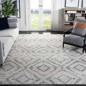 SAFAVIEH Adirondack Collection Runner Rug - 2'6" x 8', Green & Ivory, Modern Diamond Distressed Design, Non-Shedding & Easy Care, Ideal for High Traffic Areas in Living Room, Bedroom (ADR131Y)