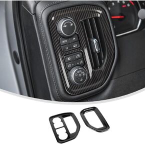 Linskip Dashboard Air Vents Trim Compatible with Chevrolet Silverado & GMC Sierra 2019 2020 2021 2022, Dash AC Vent Covers, Silverado Interior Accessories(Carbon Fiber Black)