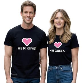 Couple Shirt for Him and Her Couple Crewneck Outfit King and Queen Tshirt Husband and Wife Shirt 1 Piece