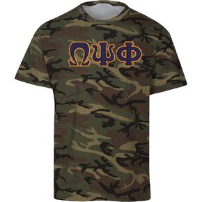 Omega Psi Phi Embroidered Twill Camo T Shirt