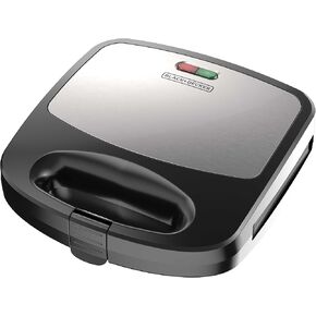 BLACK+DECKER 3-in-1 WM2000SD 3-in-1 Waffle, Grill & Sandwich Maker, Compact Design, Black/Silver