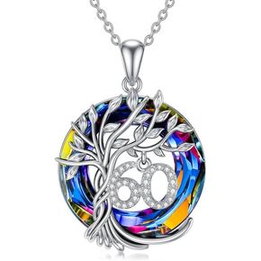 TOUPOP 30th/40th/50th/60th/70th/80th/90th Birthday Gifts for Her S925 Sterling Silver 30 40 50 60 70 80 90 Year Old Necklaces with Austrian Volcanic Crystal for Women Jewelry for Mom Mother Grandma Grandmother Wife