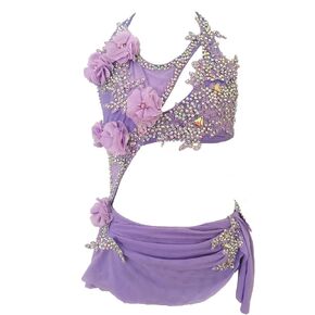 Purple Lyrical Dance Costume Elegant and Comfortable for Performance Women's Dancewear Apparel