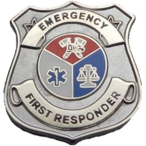 Emergency First Responder Lapel Pin Fire Paramedic LEO Shield 1" Silver - A 07