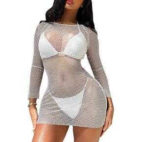 SOLY HUX Women's 3 Piece Swimsuit Halter Triangle Bikini Sets Bathing Suit with Hollow Out Cover Up