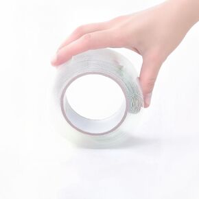Double Sided Tape Heavy Duty(Extra Large 16.5FT), Nano Adhesive Mounting Tape Wall Decor,Sticky Picture Hanging Adhesive Strips Poster Tape, clear