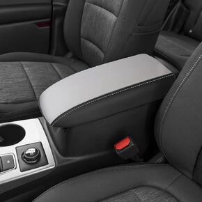 Car Center Console Armrest Cover for Ford Bronco Sport 2021 2022 2023/Ford Escape 2020-2023 Accessories Leather Anti-Scratch Central Armrest Lid Protector Cushion Decoration-Carbon Fibre+Black