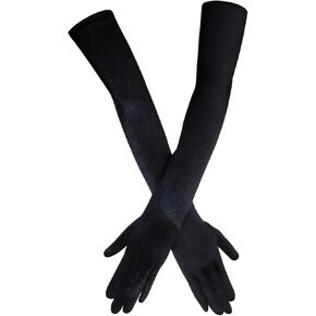 Bridal Opera Gloves 1920s Women Satin Stretchy Long Evening Wedding Party Dance Costume Dress Formal Gloves