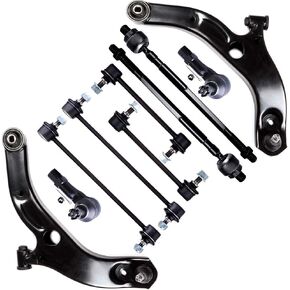 SCITOO 10pcs Suspension Kit Front Lower Control Arm Front Inner Outer Tie Rod End Front Rear Sway Bar Link Fit 2001-2003 For Mazda Protege 2002-2003 Protege5