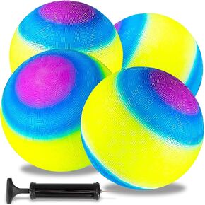 Rainbow Playground Balls with 1 Black Hand Pump