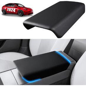 Car Armrest Cover for Tesla Model 3 2024 Highland, Auto Center Console Arm Rest Box Protector Covers Mat for Cars Interior Accessories (White Only for Model 3 2024)