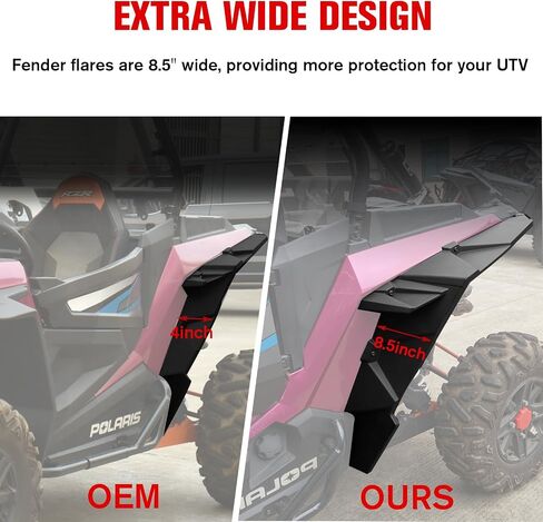 Wider Extended Front & Rear Fender Flares Mud Flaps for Polaris RZR XP/XP 4 1000 2014-2023, Durable Exterior Accessories, 4Pcs in Saudi Arabia