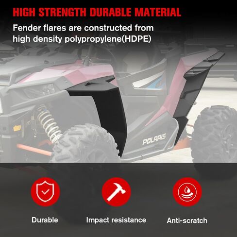 Wider Extended Front & Rear Fender Flares Mud Flaps for Polaris RZR XP/XP 4 1000 2014-2023, Durable Exterior Accessories, 4Pcs in Saudi Arabia